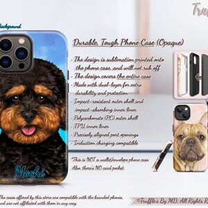 Custom Mini Poodle Phone Case Personalized Dog Phone Cover Doodle Dog Pattern Phone Case Dog Lover Unique Gift Poodle Pet Portrait image 5
