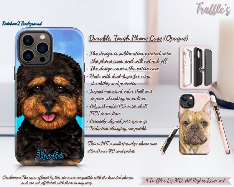 Custom Mini Poodle Phone Case Personalized Dog Phone Cover Doodle Dog Pattern Phone Case Dog Lover Unique Gift Poodle Pet Portrait image 5