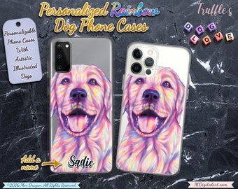 Illustrated Labrador Phone Case | Rainbow Labrador Art | Colorful Dog iPhone Case | Personalized Dog Samsung Case | Dog Lover Custom Gift