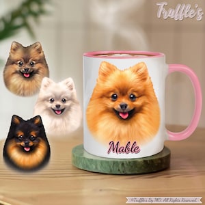Custom Pomeranian Mug | Personalized Pomeranian Gift | Pomeranian Coffee Mug | Pomeranian Drawing | Dog Lover Gift | Custom Pet Portrait