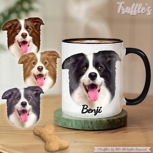 Custom Border Collie Mug | Personalized Collie Gift | Border Collie Coffee Mug | Collie Drawing | Dog Lover Gift | Custom Pet Portrait