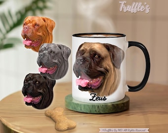 Custom Mastiff Mug | Personalized Mastiff Gift | Custom Mastiff Coffee Mug | Mastiff Drawing | Dog Lover Unique Gift | Custom Pet Portrait