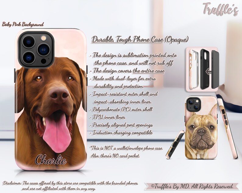 Personalisierte Labrador-Handyhülle Labradorit Handyhülle Personalisiertes Hundeportrait Hundeliebhaber Einzigartiges Geschenk Realistisches Tierportrait Bild 7