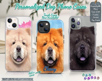 Personalized Illustrated Chow-Chow Phone Case | Custom Realistic Dog Phone Cover | Chow-Chow Dog Portrait On Phone Case | Dog Lover Gift