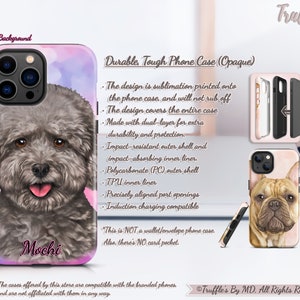 Custom Mini Poodle Phone Case Personalized Dog Phone Cover Doodle Dog Pattern Phone Case Dog Lover Unique Gift Poodle Pet Portrait image 8