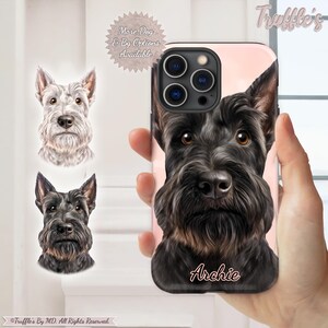 Custom Scottish Terrier Dog Phone Case | Personalized Dog Phone Cover | Scottish Terrier Portrait | Dog Lover Gift | Scottish Terrier Gift