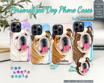 Custom English Bulldog Phone Case | Personalized Dog Phone Cover | Bulldog Custom Portrait | Dog Lover Unique Gift | Realistic Pet Portrait