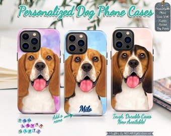 Custom Beagle Phone Case | Personalized Beagle Phone Cover | Dog Portrait On Phone Case | Dog Lover Unique Gift | Realistic Pet Portrait