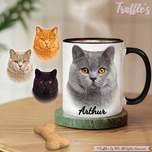 Custom Cat Mug | Custom British Shorthair Cat Gift | Personalized British Shorthair Mug | Shorthair Cat Portrait Drawing | Cat Lover Gift