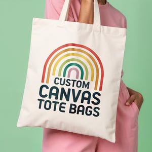 Custom Canvas Tote Bag: Personalized Logo, Event Shopping Bag