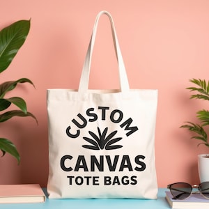 Custom Tote Bags, Personalized Custom Canvas Tote, Corporate Gifts with Business Logo, Customized Tote Bag with Text, Photo Full Color Print