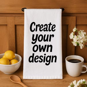 Personalized Organic Cotton Tea Towel: Custom Flour Sack Kitchen Towel