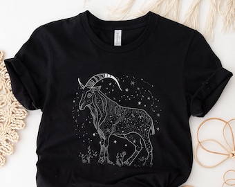 Capricorn Horoscope Shirt, Gift for Capricorn Zodiac Sign Shirt, Capricorn Shirt, Prefect Gift for Birthday, Capricorn Black Cotton T-Shirt