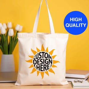 Personalized Canvas Tote Bag with Custom Print, Sustainable Gift Bags for Weddings, Events, Promotions - Custom Canvas Tote Bag