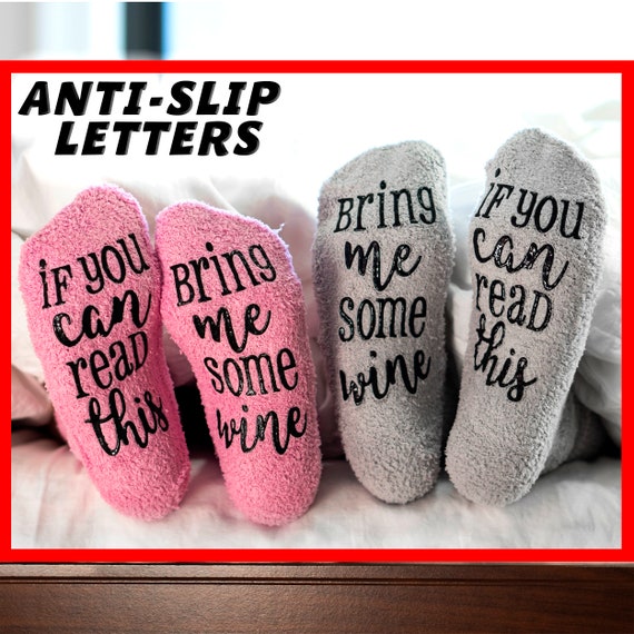 Details about   Women If You Can Read This Bring Me Some Wine Socks Funny Printed Calf Sock Gift