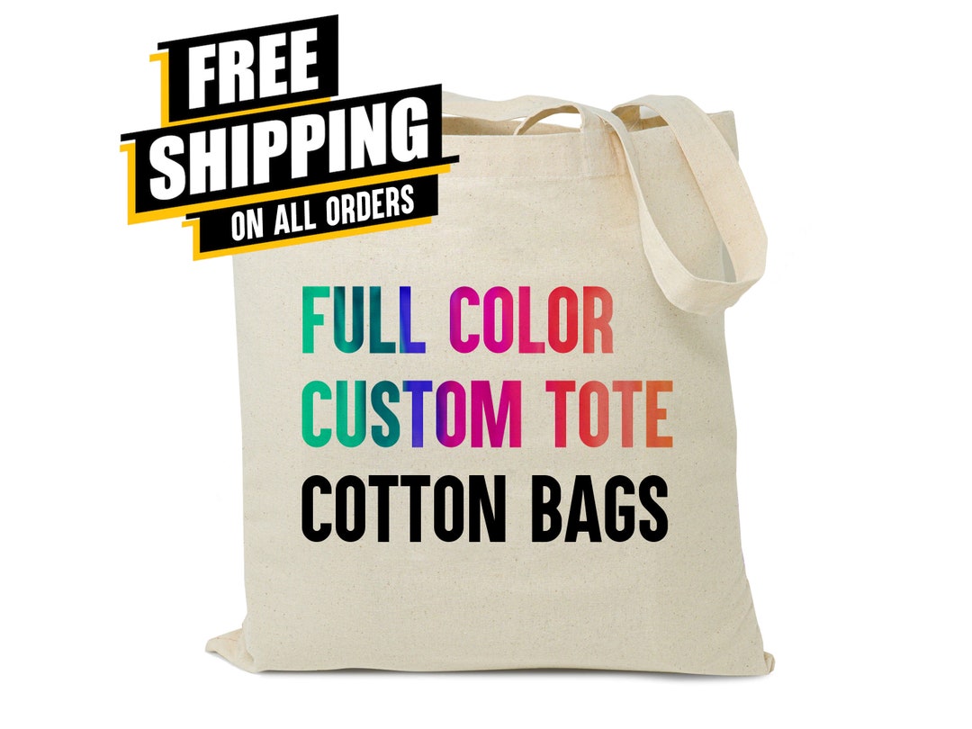 Custom Tote Bags in Bulk, Personalized Bags Custom Text Logo or Photo