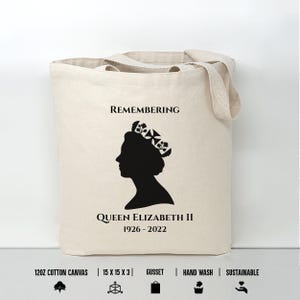 Queen Elizabeth II Art Tote Bag: 12oz Cotton Canvas image 1