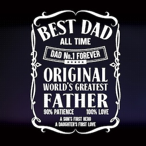 Meilleur papa svg de tous les temps papa n°1, papa T-shirt Svg, fête des pères, Svg papa, fête des pères chemise SVG coupe fichiers Silhouette, png, eps, pdf, eps