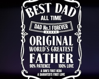 Best Dad All Time SVG, Father's Day T-Shirt Design (Digital Download)
