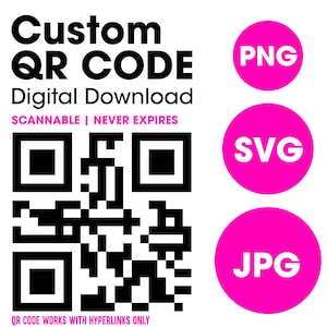 Custom QR Code Download Hyperlink Website, Small business, Qr code Menu, Social Media Printable, SVG, PNG, Delivery Within 24 Hours
