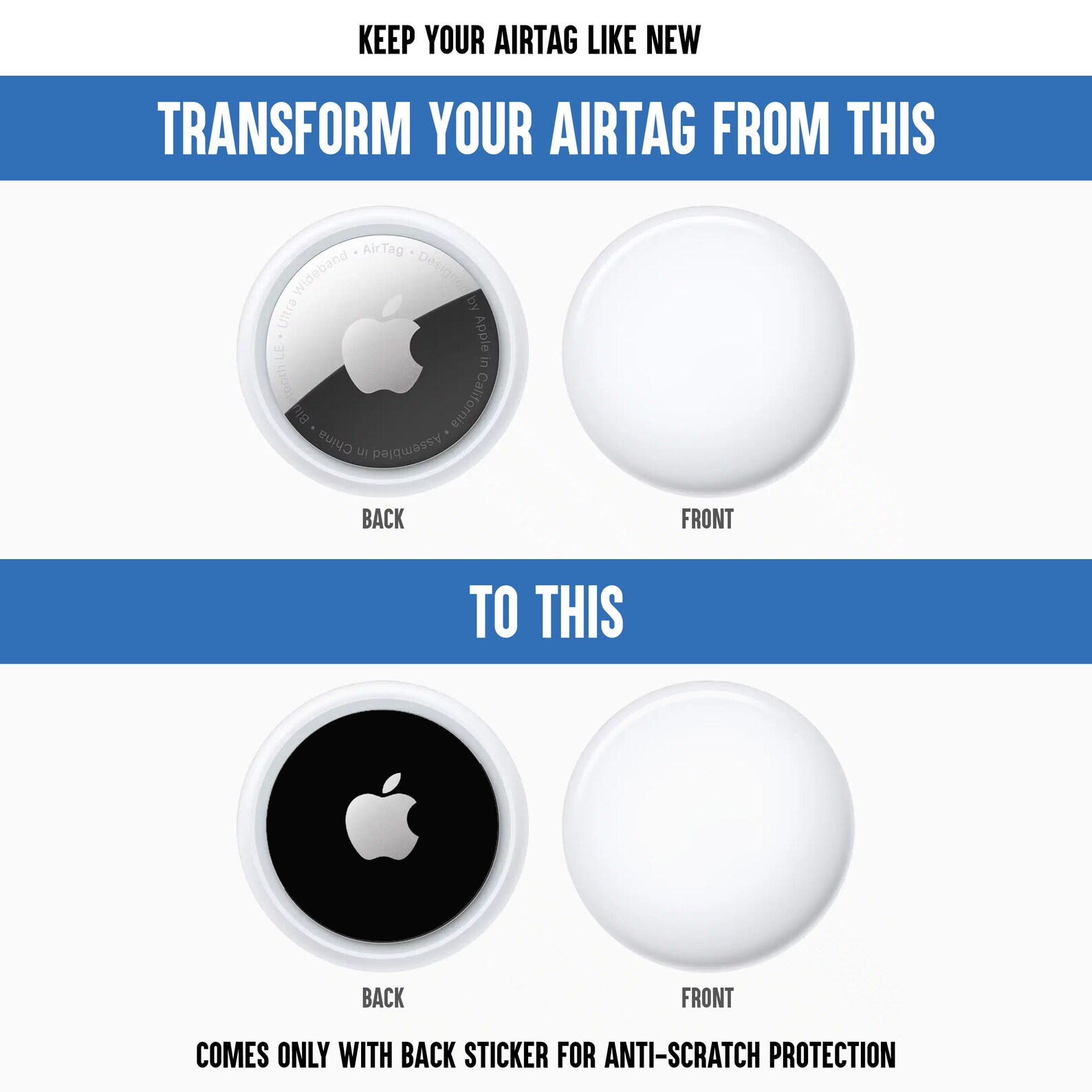 AirTag Decal Skin Cover Airtag Back Side Anti Scratch Etsy