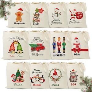 Personalized Christmas Tote Bags, Christmas Custom gifts, Custom Xmas Tote Bag, Personalized Christmas Stockings Stuffers, Christmas Decor