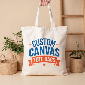 Custom Tote Bag with Logo, Personalized Canvas Tote Bags, Tote Bags for Business Swag, Tote Bags with Your Logo - Personalized Gift