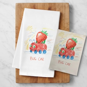 Child Drawing Tea Towel With Your Kids Artwork