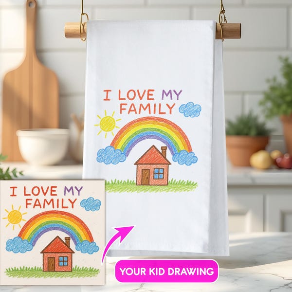 Paño de cocina personalizado con dibujo infantil, paños de cocina con ilustraciones infantiles