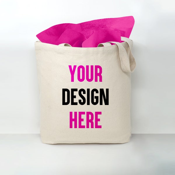 Custom Tote Bags - Personalized Cotton Tote Bag, Eco-Friendly Custom Bags for Weddings, Events, Promotions, Gifts, Premium Quality