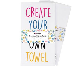 Custom Logo Tea Towel, Personalized Photo Kitchen Design