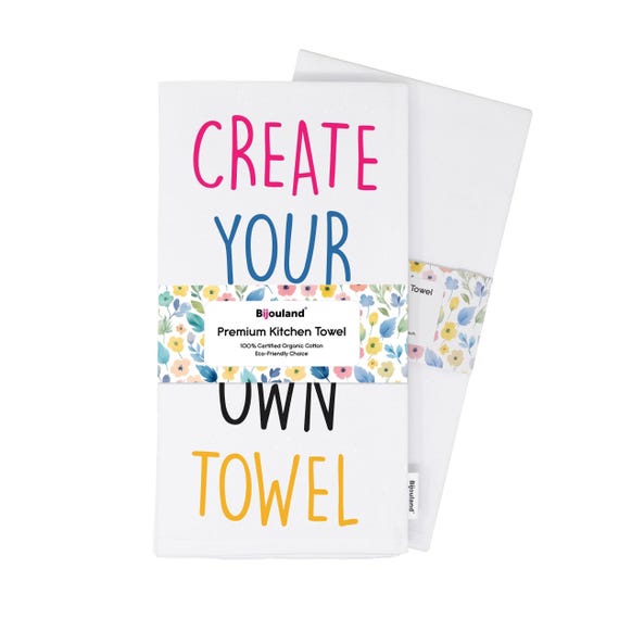 Custom Tea Towel with Logo or Photo | Personalized Kitchen Gift