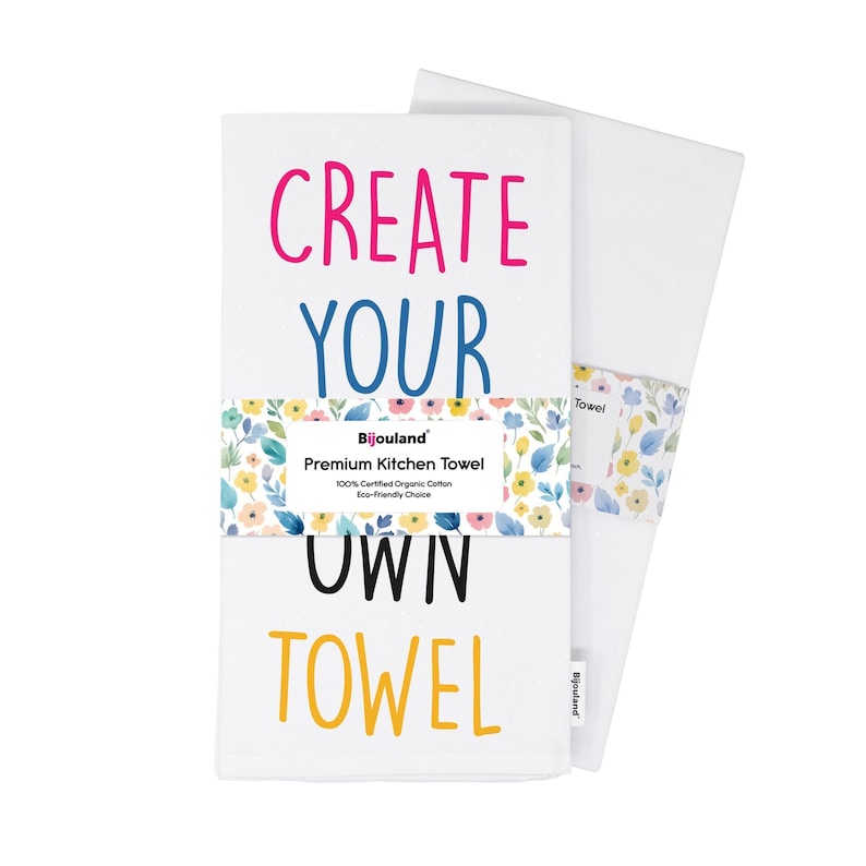 Custom Tea Towel with Logo or Photo | Personalized Kitchen Gift image 1