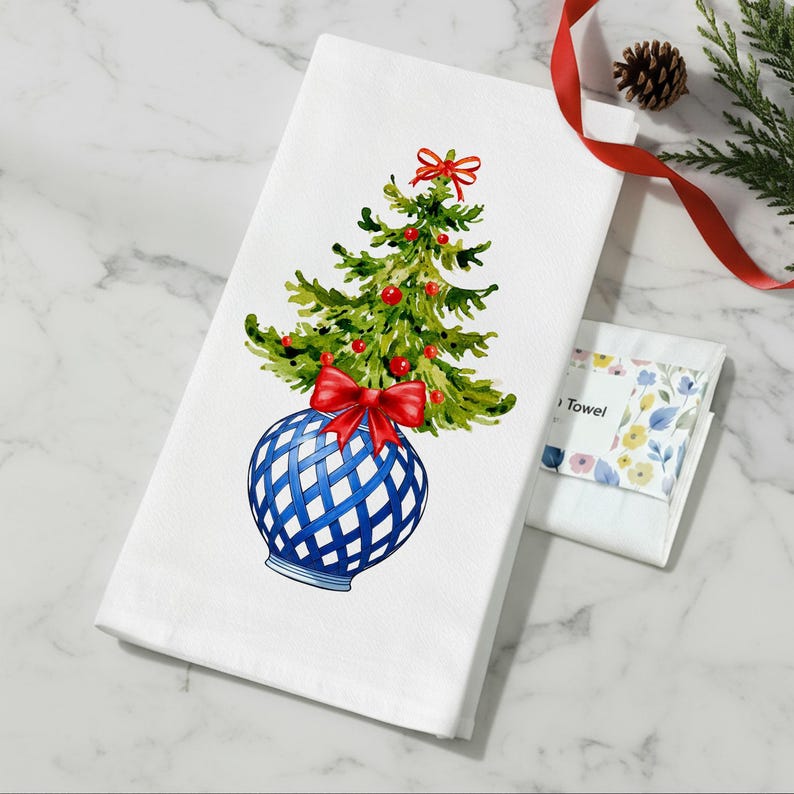 BijoulandInc Chinoiserie Tea Towel - Thumbnail 4