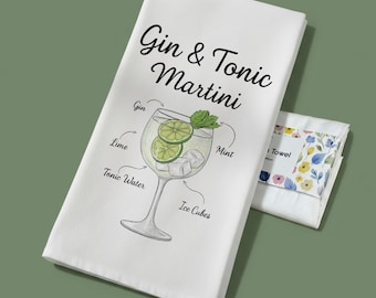 Gin and Tonic Martini Towel: Organic Cotton