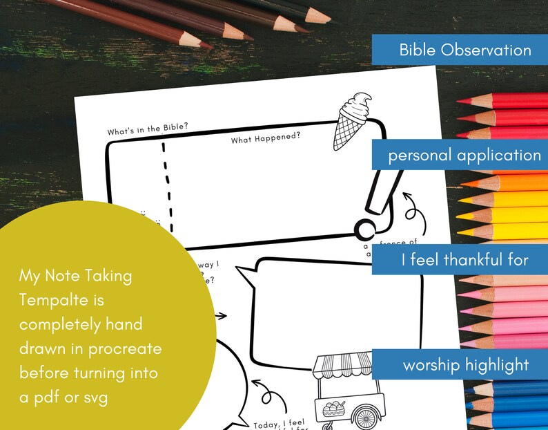 Kids Church Notes Printable Bible Study Journal Digital Download ...