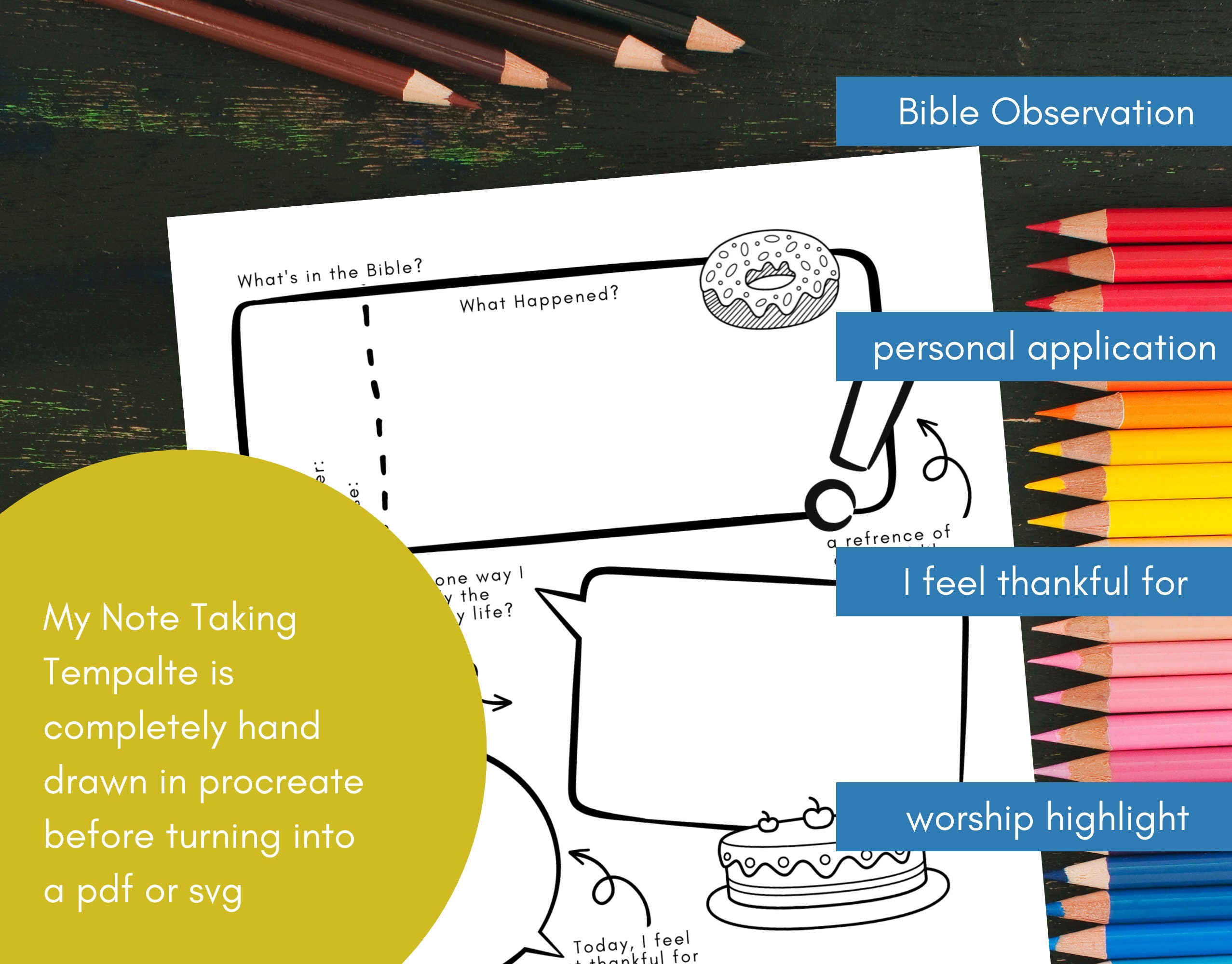 Kids Church Notes Printable Sermon Journal Bible Study Template PDF ...