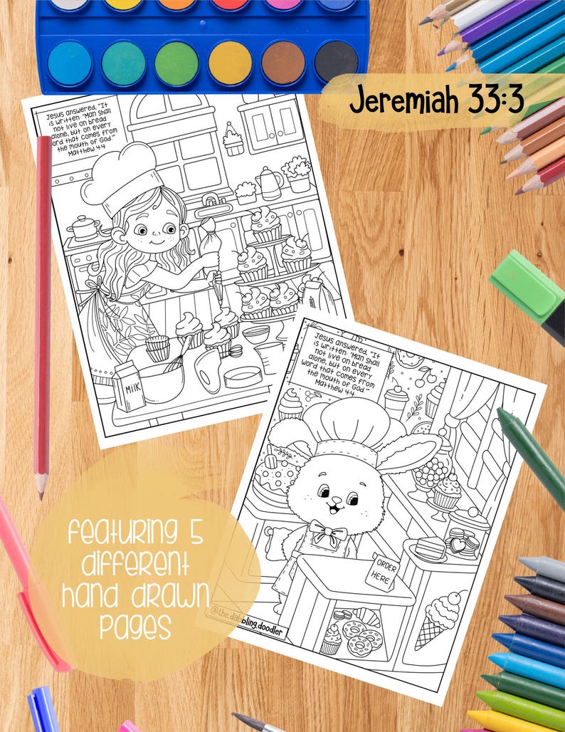 Cooking Bible Lesson Cooking Bible Verse Coloring Pages, Kids Sunday School (digital ...