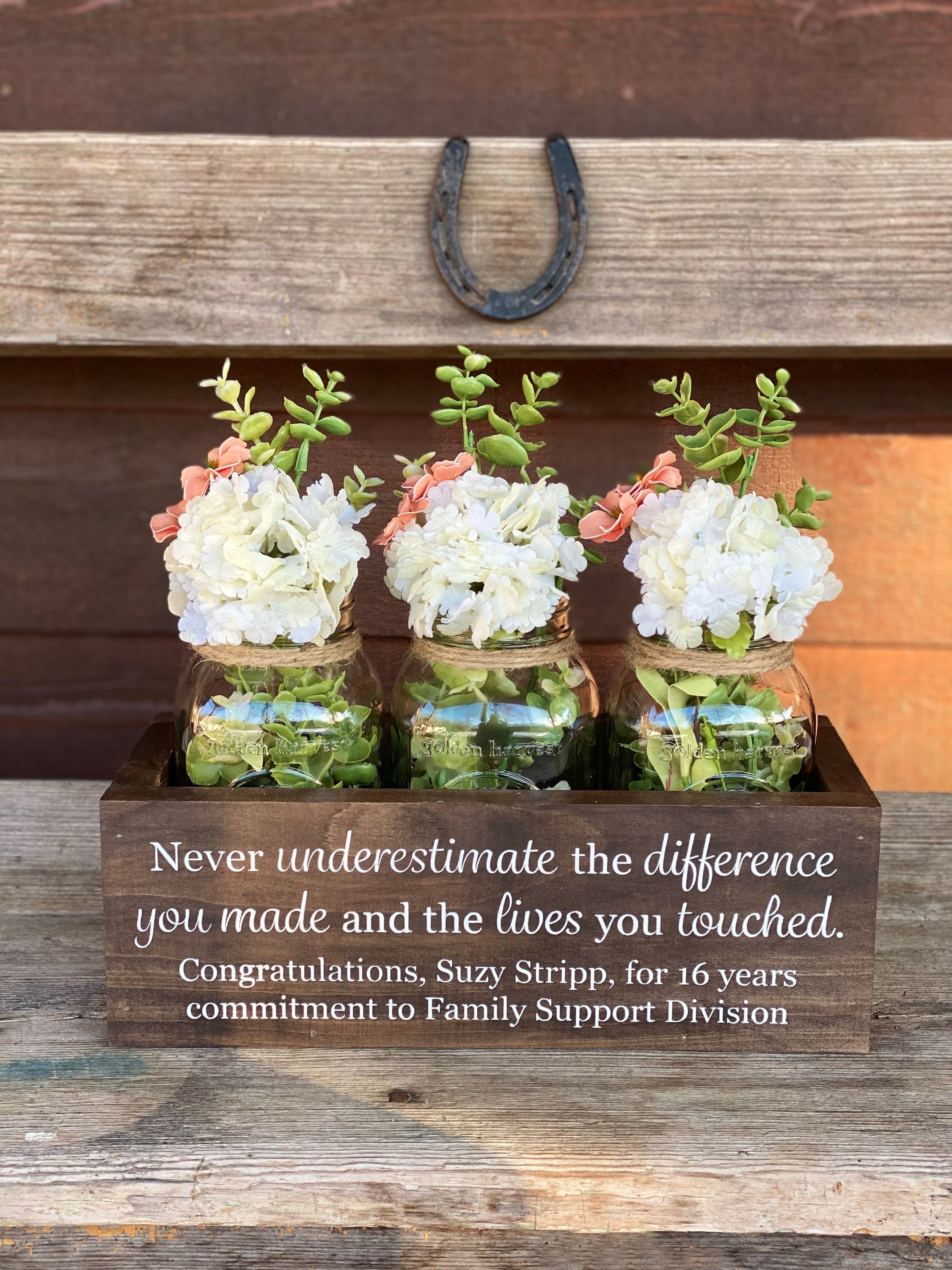 Retirement gift flower box Etsy