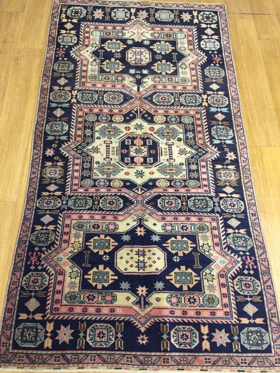 turkish vintage rug,4x7 ft rug,red gray blue rug,floor rug,designer rug,decorative rug,area rug,furniture rug,hand knotted rug,bohemian rug