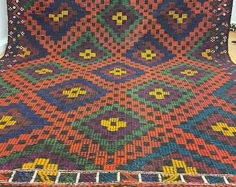 Vintage kilim, area kilim, 7.2x9.8 ft,  tribal kilim, oushak kilim, anatolian kilim, wool kilim, kilim rug, turkish kilim, oriental kilim