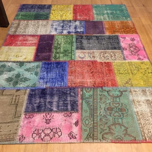 6X8 ft Turkish multi color rug rugs for living room bedroom rug patchwork rug boho decor turkish kilim vintage kilim home decor designer rug