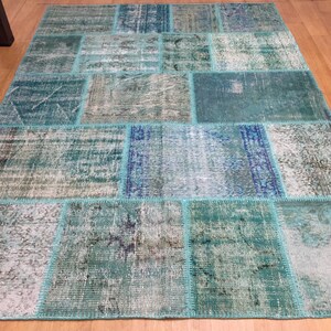 turquvaz Teppich, 6x8 ft Patch, Patchwork, Designer-Teppich, Furn-Tür Teppich, véntage Teppich, Turquvaz Patchwork, Vintage Teppich Hand stéch Teppich, Boden Teppich