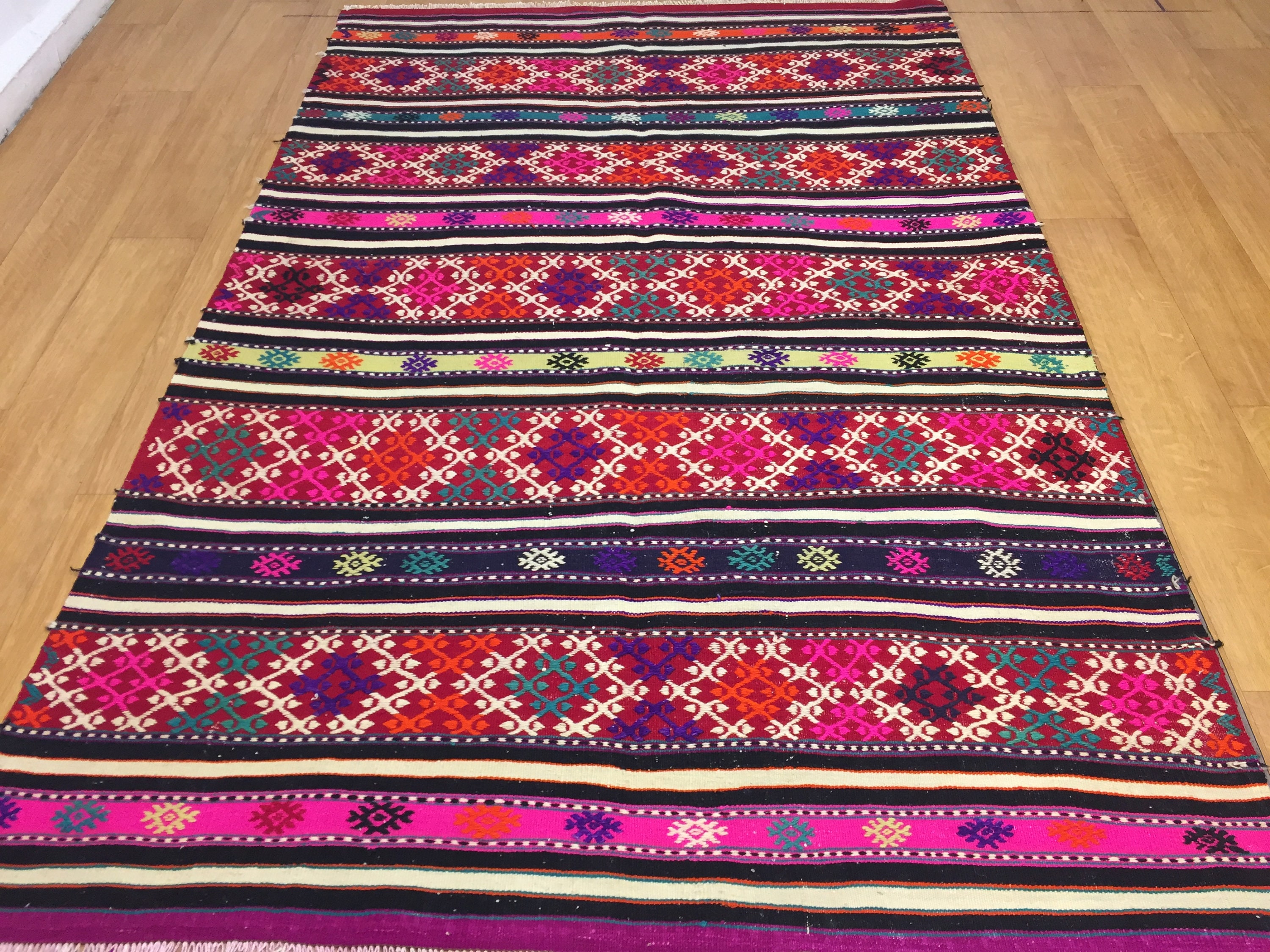 Turkish Kilim Rug5x8 Ft Vintage Kilim pink Kilim Rug Area Etsy