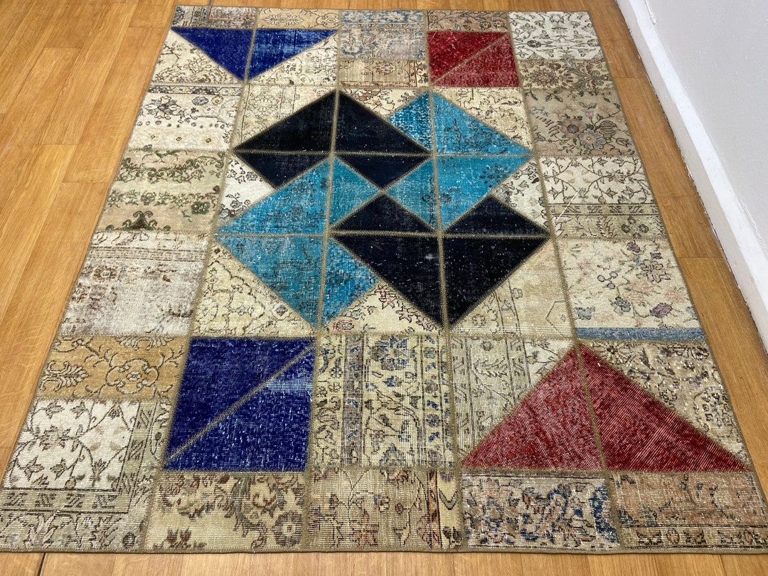 Turkish Patchwork Rug, Custom Rug, Home Decor Rug, Vintage Carpet, 6 ...