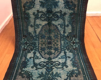Turkish rug, blue rug, vintage rug, 4x7 ft rug, oriental rug, hand knotted rug, bohemian rug, oushak rug, anatolian rug, wool rug, deor rug