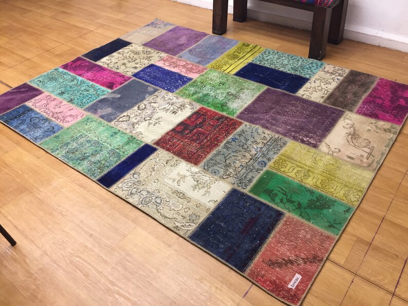Patchwork 6x8 Feet brıght Color Full Rug Area Rug Designer Etsy