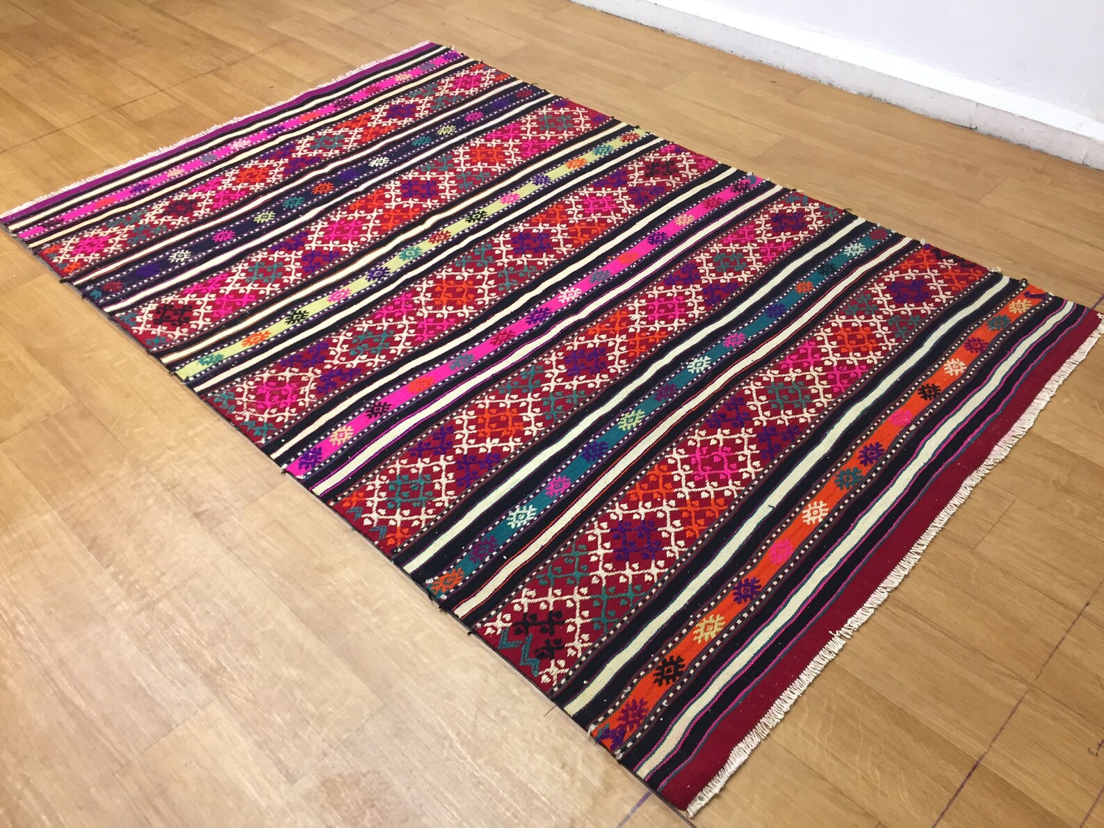 Turkish Kilim Rug5x8 Ft Vintage Kilim pink Kilim Rug Area Etsy