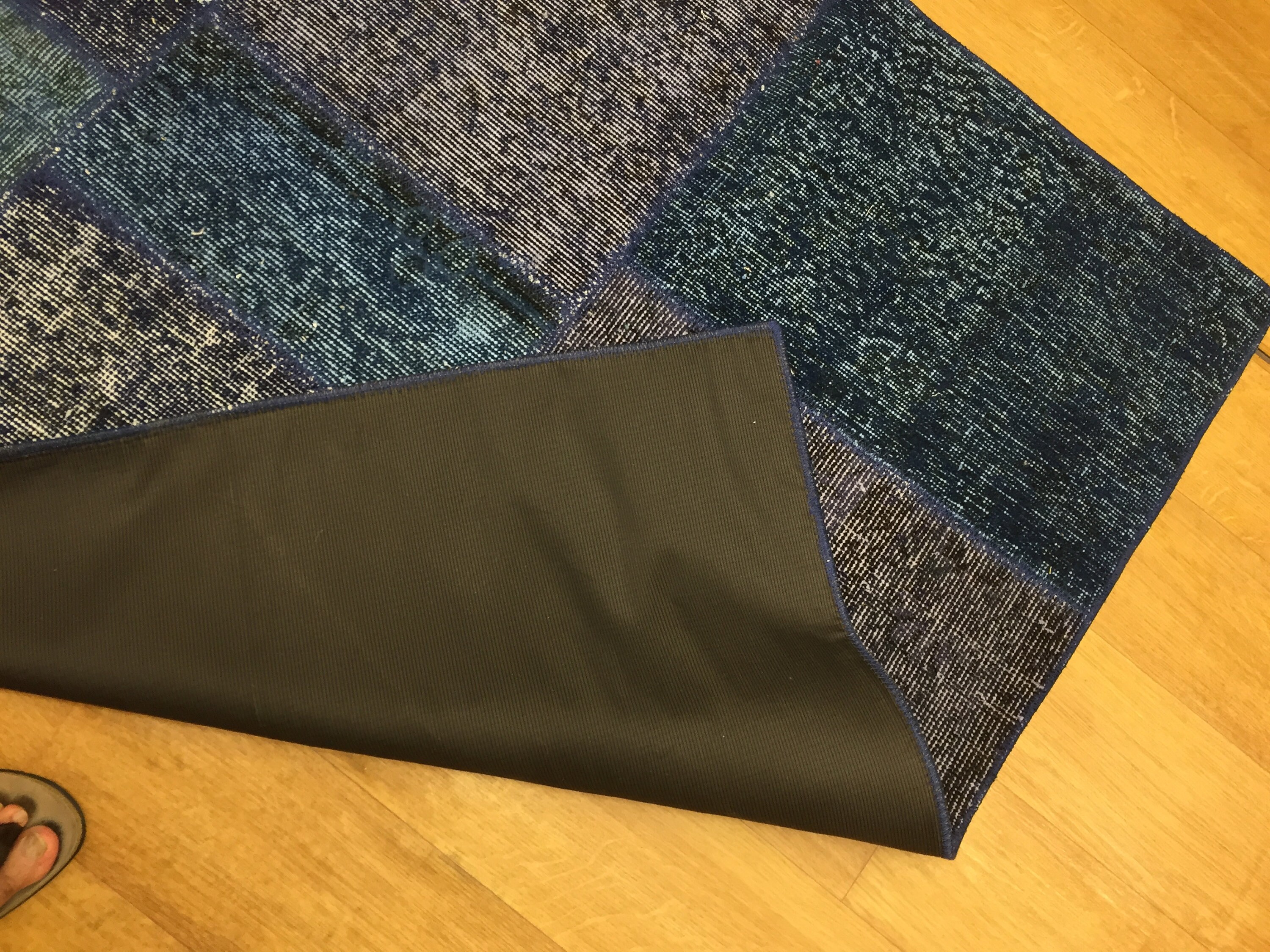 パッチワーク ラグ 5x7 ダークブルー パッチワーク、ヴィンテージ ラグ