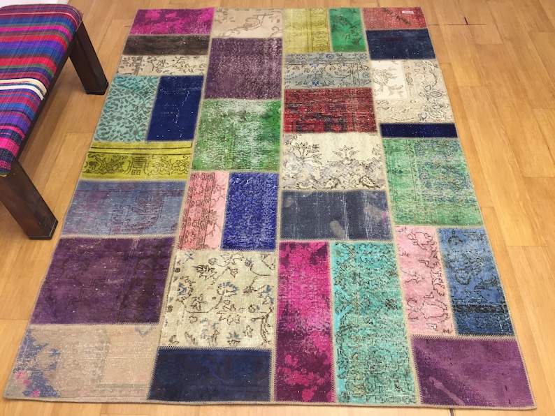 Patchwork 6x8 Feet brıght Color Full Rug Area Rug Designer Etsy